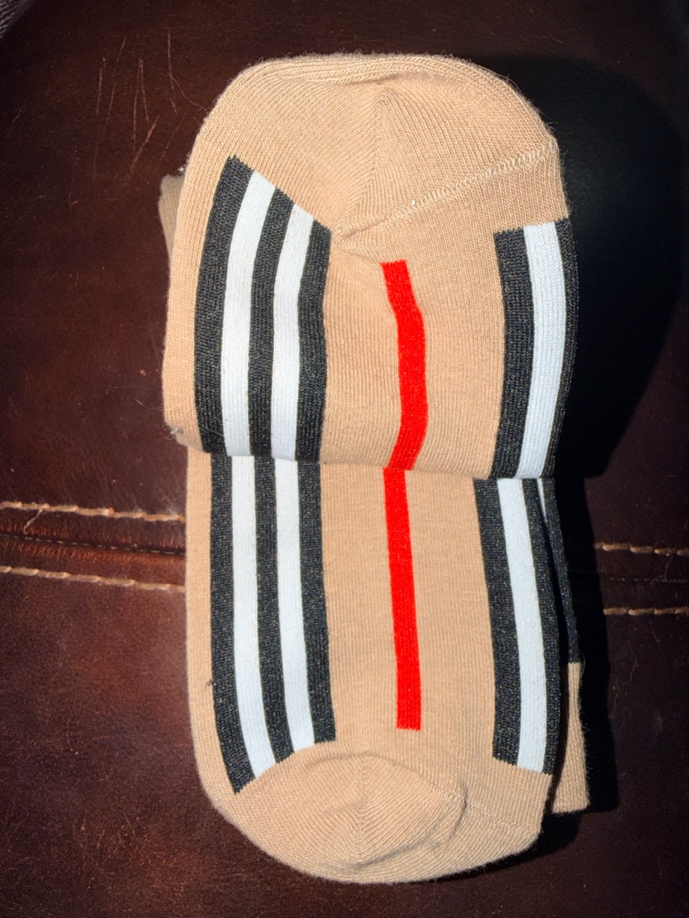 Burberry Icon Stripe Intarsia Socks, Small, NWT - Picture 5 of 7
